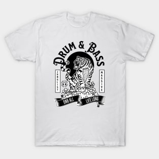 DRUM AND BASS  - Junglist Tiger Massive (Black) T-Shirt